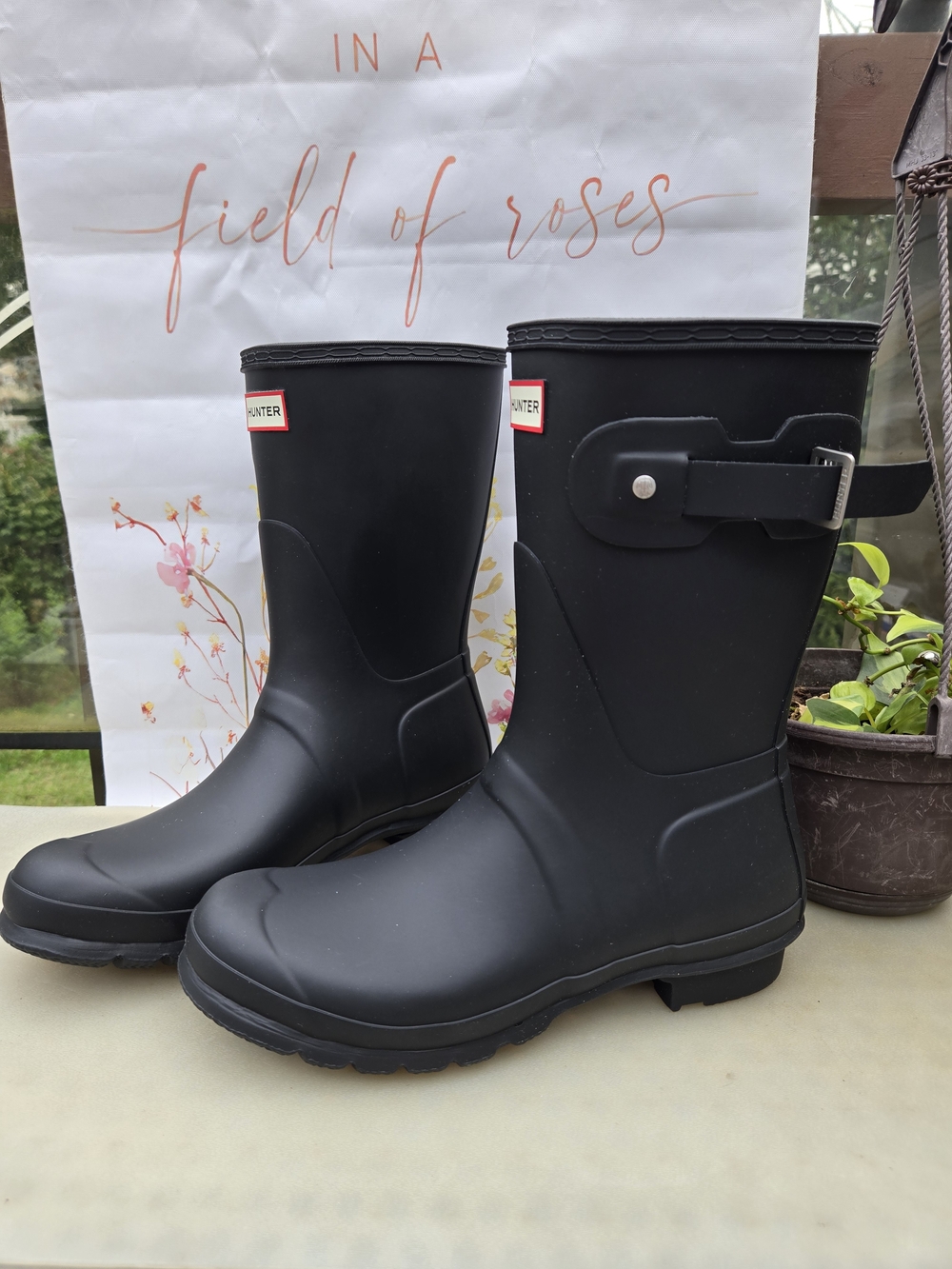 Hunter Women's Original Short-O Rain Boots Size 10M BLACK